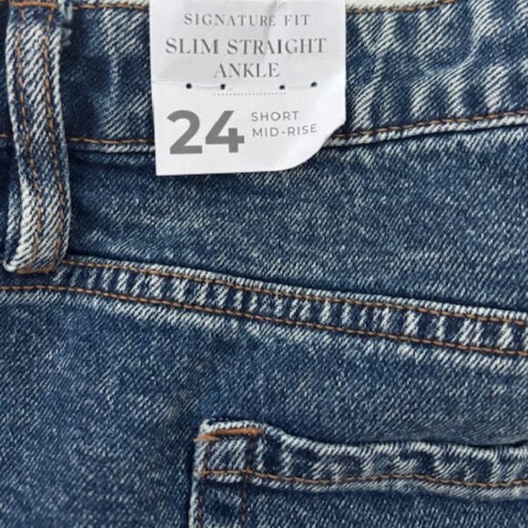 Lane Bryant MID RISE SLIM STRAIGHT ANKLE JEANS size 24 NWT - Picture 9 of 9